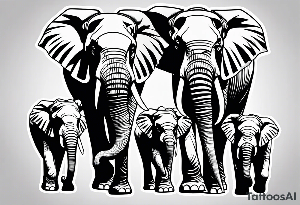 Elephant family tattoo idea