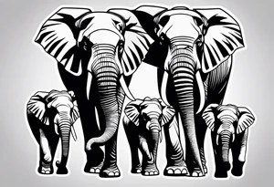 Elephant family tattoo idea