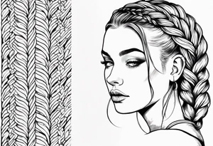 Eine Elfe mit dutch braids der ganze Körper ist zu sehen tattoo idea