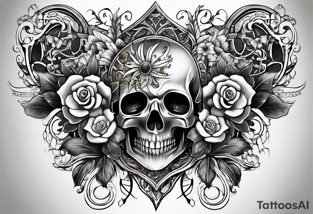 Flower chest piece tattoo idea