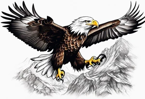 eagle catching prey tattoo idea