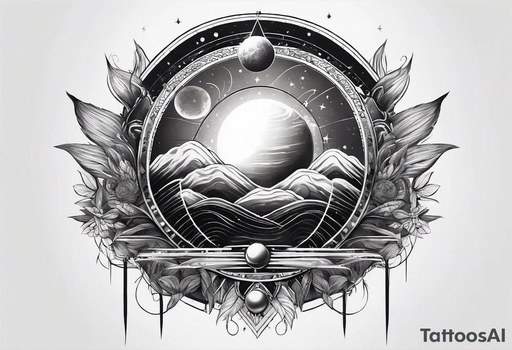 solar system spine tattoo idea