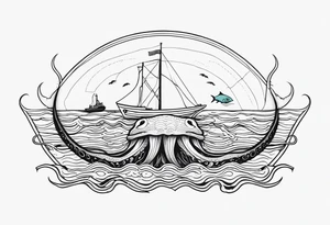 Thalassophobia, giant squid, fear tattoo idea