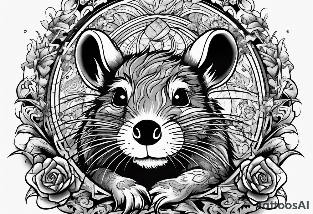 Unhinged rat in unpredictable situations tattoo idea