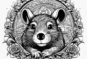 Unhinged rat in unpredictable situations tattoo idea