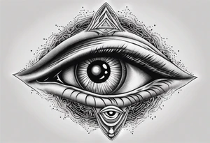 Third eye appearing inside eye tattoo idea