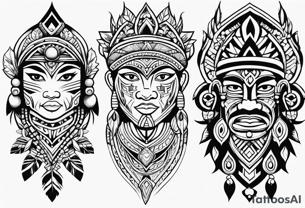 Filipino traditional tribal design tattoo idea