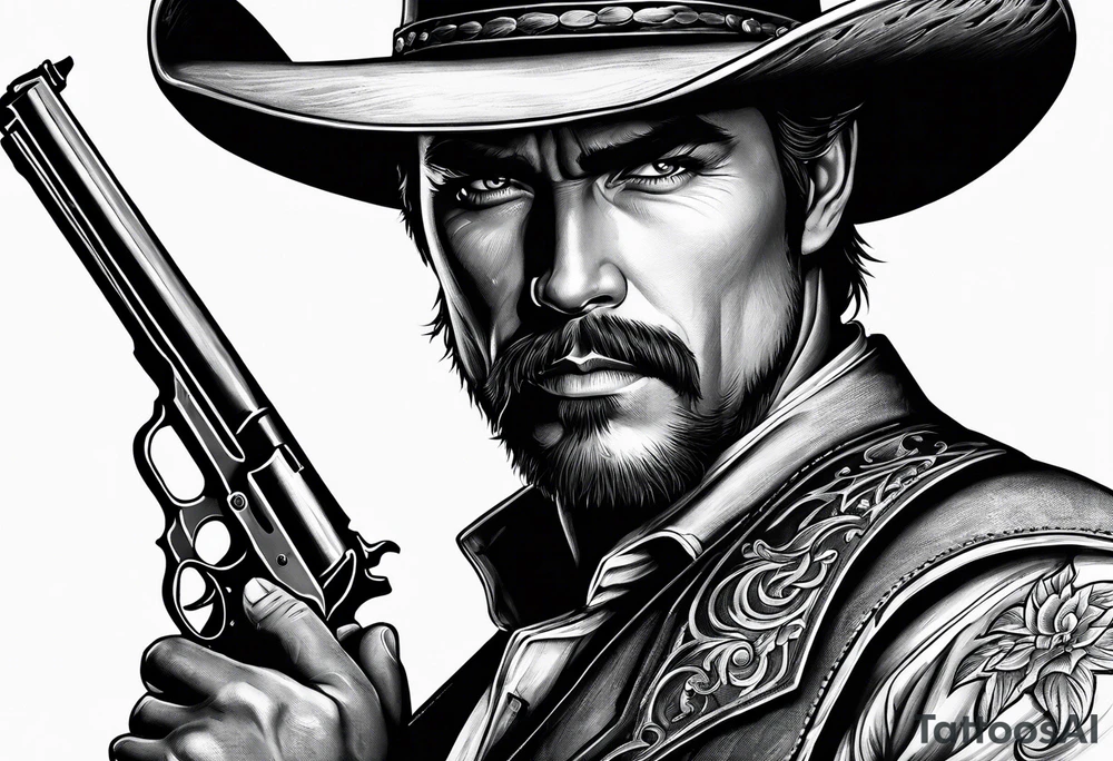 old western gunslinger tattoo idea