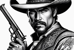 old western gunslinger tattoo idea