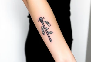 Barber pole  with raining  money tattoo idea