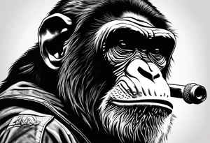 Ape holding ak47 tattoo idea