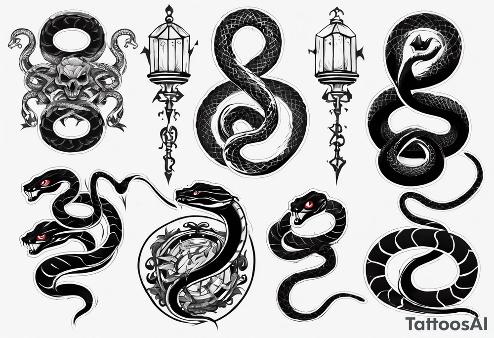 Gothic snake tattoo idea