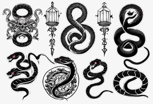 Gothic snake tattoo idea