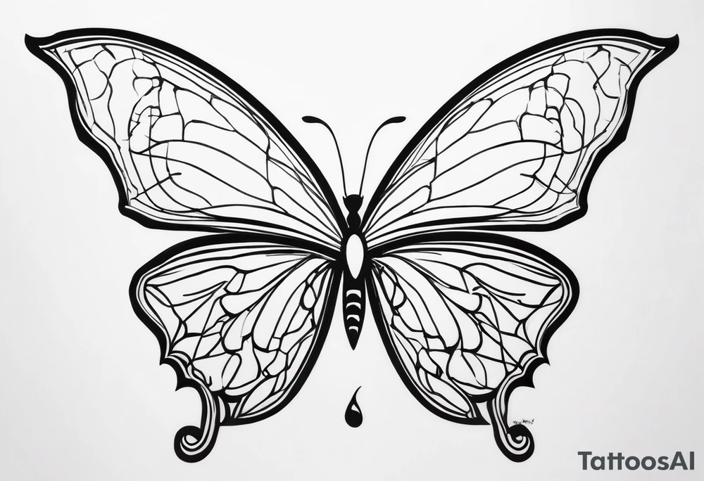 A butterfly mixed with brain on your wings tattoo idea