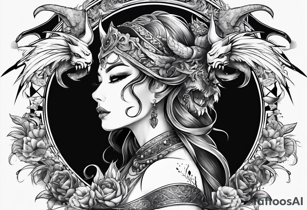 tattoo with demons for the back tattoo idea
