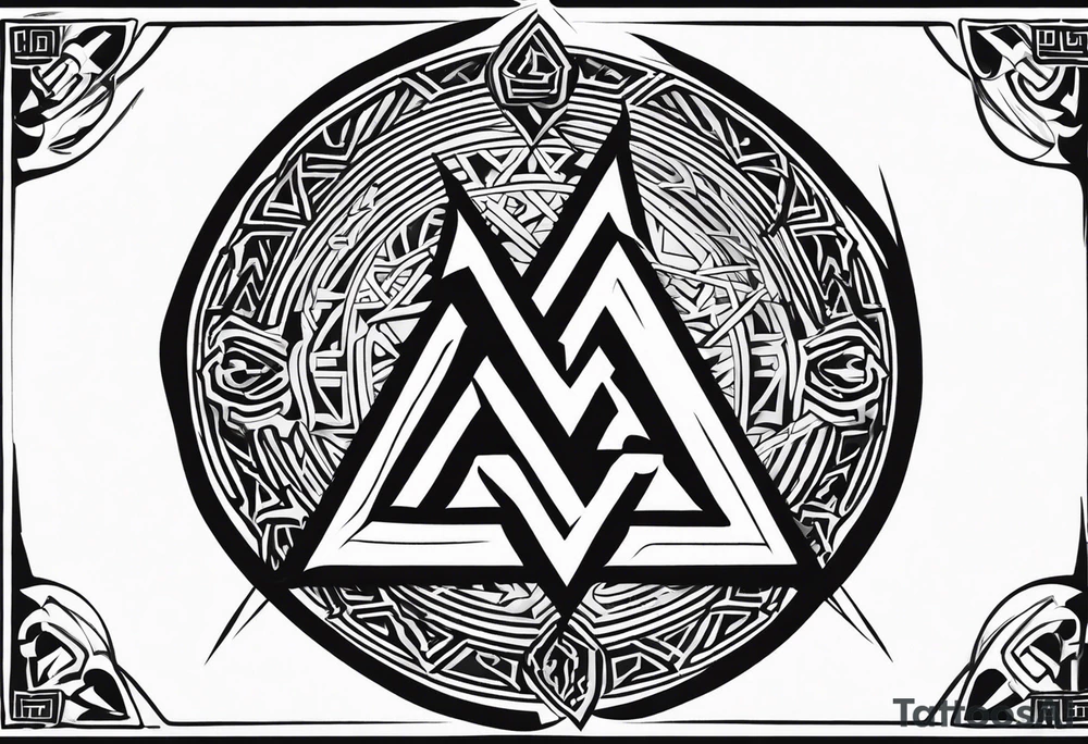 Valhalla fire runes fog
Sword shield valknut tattoo idea