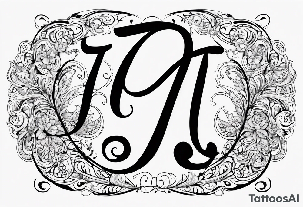 PI tattoo script with swirls tattoo idea