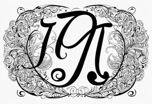 PI tattoo script with swirls tattoo idea