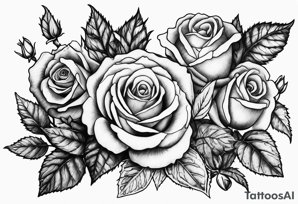 roses, thorns and ivy tattoo idea