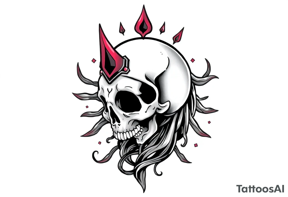 mystical  bringer of death head tattoo idea