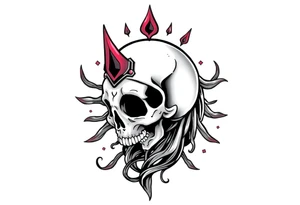 mystical  bringer of death head tattoo idea