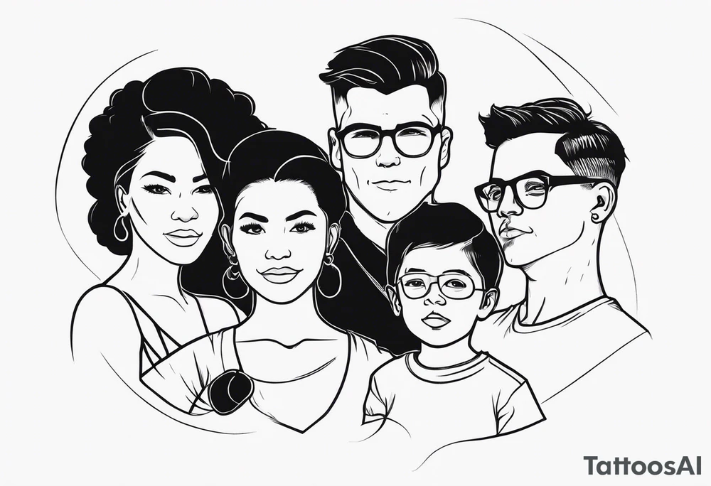 Unbreakable bond, family of five tattoo idea
