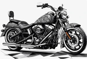 motorcycle riding at night in the city tattoo idea