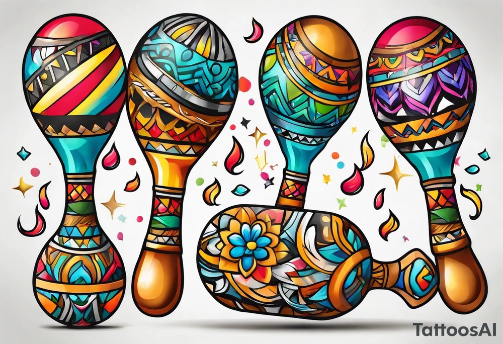 Colorfull maracas tattoo idea