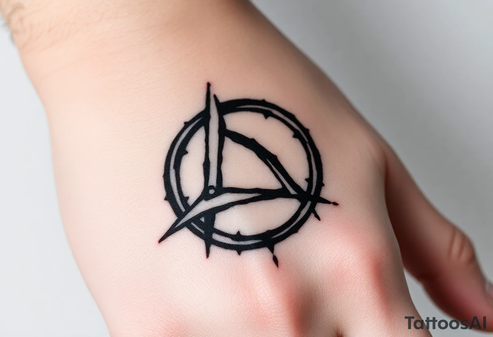 Cybersigilism tattoo of the anarchy symbol tattoo idea