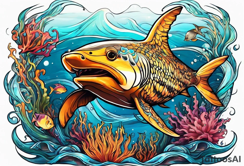 Sea animals tattoo idea