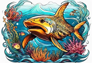 Sea animals tattoo idea