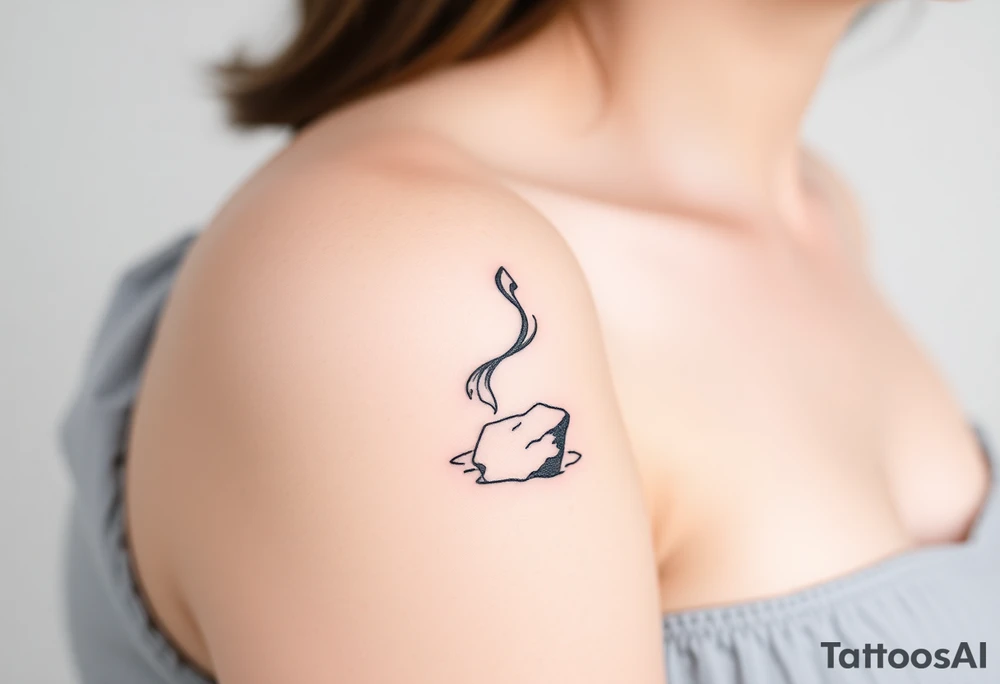 mermaid above water sitting on rock tattoo idea
