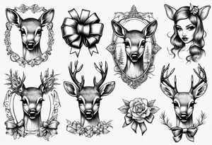 Fawn surrounded by bow tattoo idea
