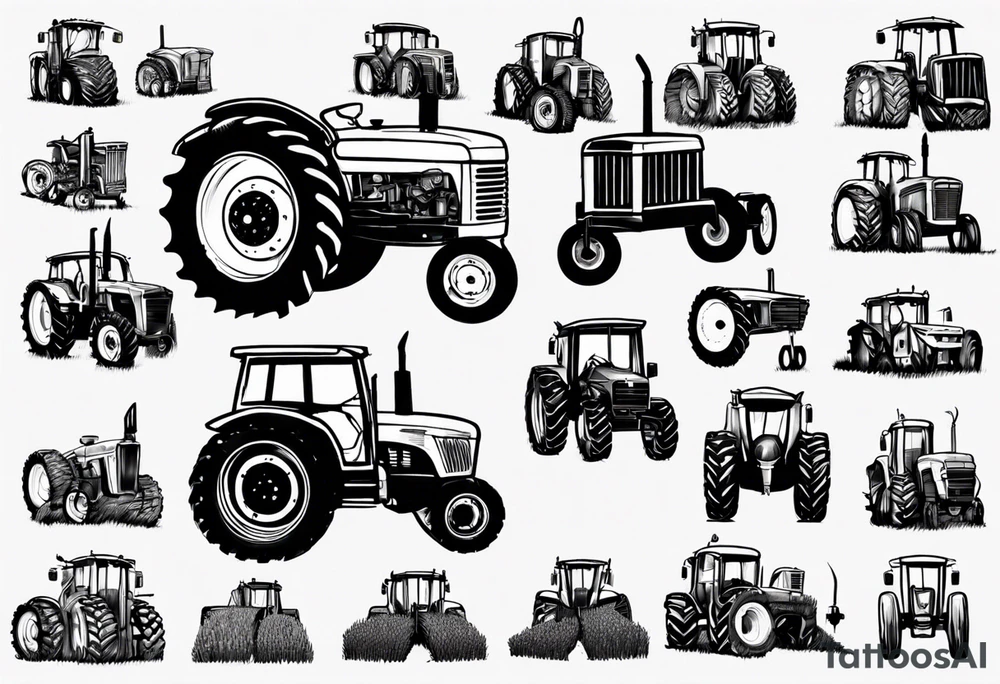 Grain tractor tattoo idea
