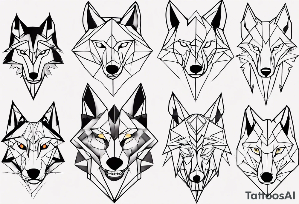 wolf head tattoo idea