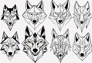 wolf head tattoo idea