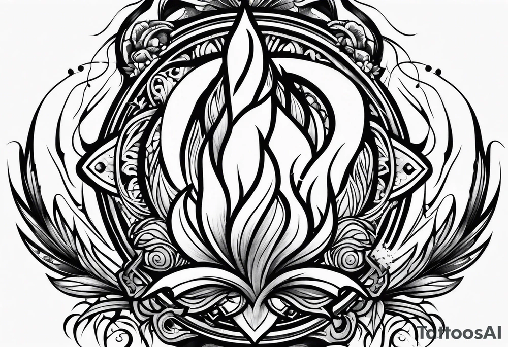 fire tattoo black and white tattoo idea