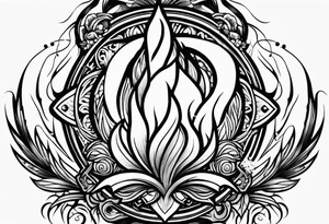 fire tattoo black and white tattoo idea