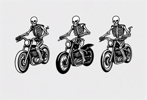 Motorcycle and skeleton riding tattoo idea