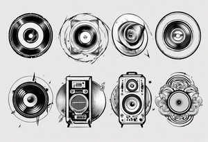 speaker music disc jokey tattoo idea