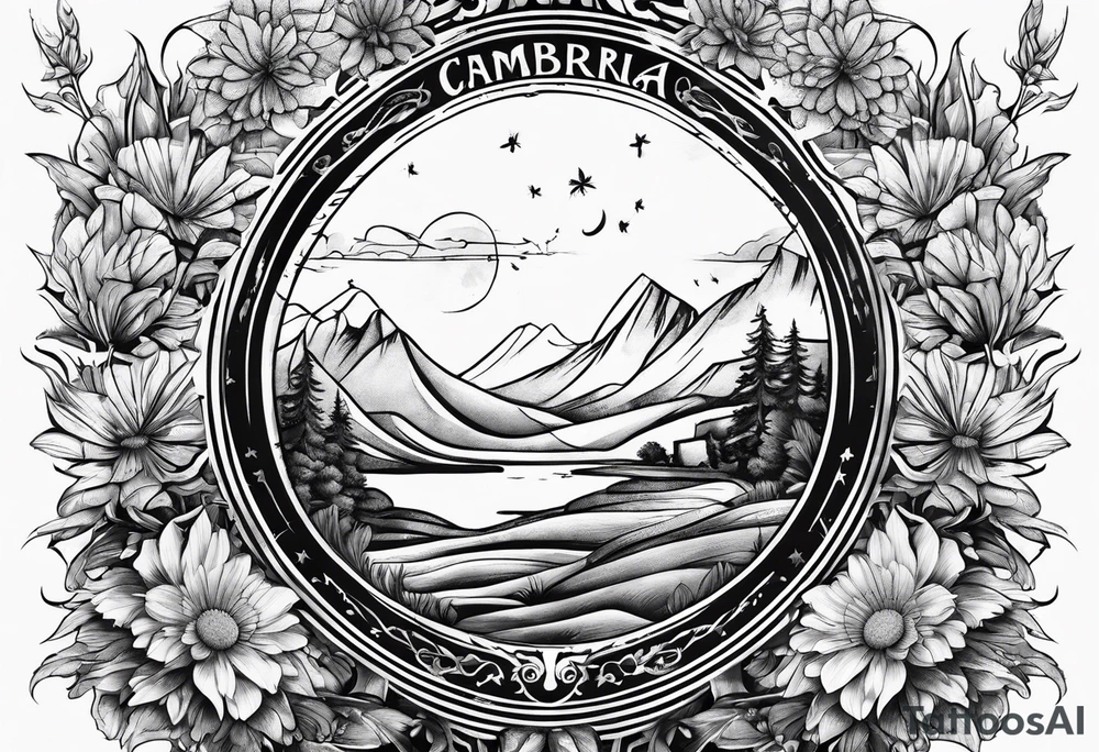 Cambria in a dandelion tattoo idea