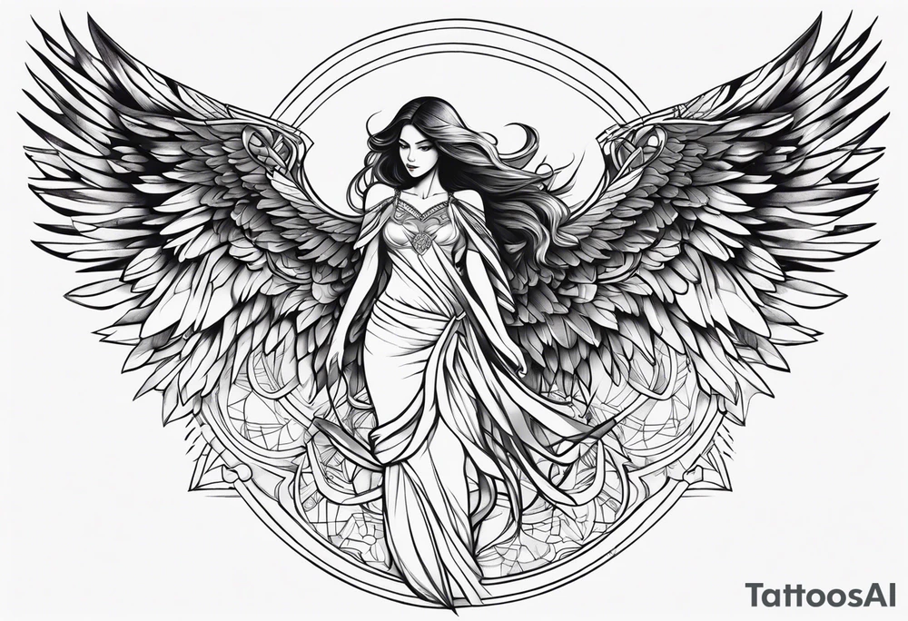 Naked dark angel tattoo idea