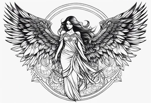 Naked dark angel tattoo idea