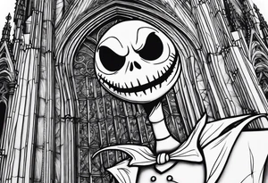 jack skellington on the Milan cathedral tattoo idea