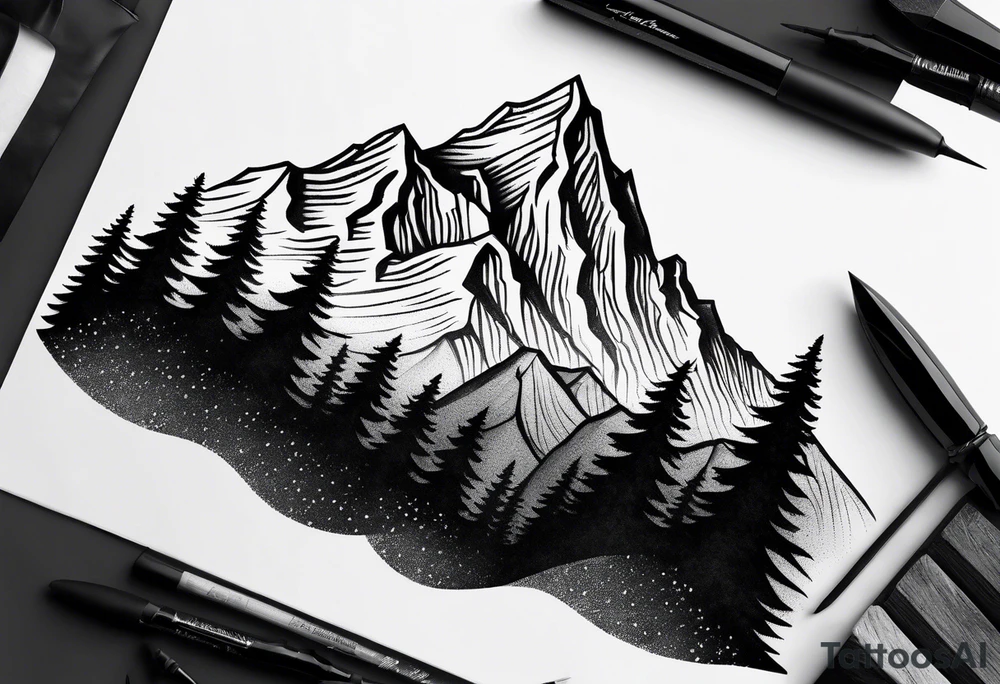 Small
One Mountain peak
Silhouette tattoo idea