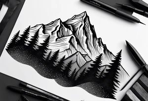 Small
One Mountain peak
Silhouette tattoo idea
