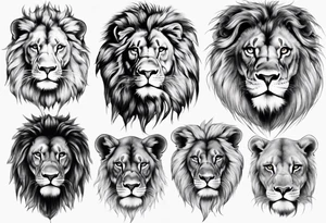 big lion face realism tattoo idea