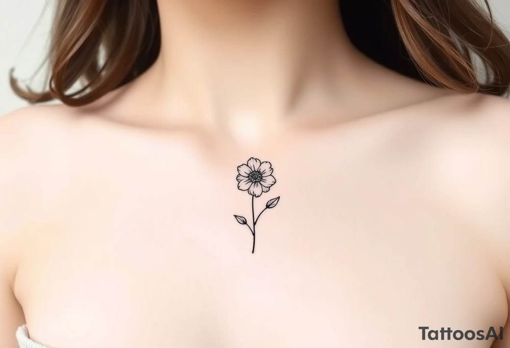 both january birth flowers that are dainty and fine line and small tattoo idea