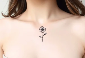 both january birth flowers that are dainty and fine line and small tattoo idea