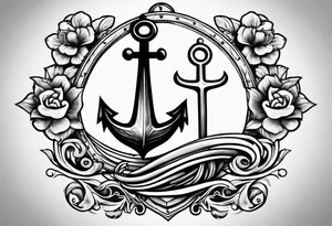 Anchor and Cross tattoo idea